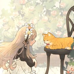 This is a pixiv picture whose title is 幸せな空間🐈🐾.