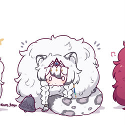 This is a pixiv picture whose title is The 3 Floofs.