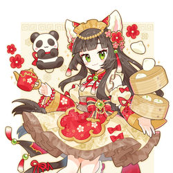 This is a pixiv picture whose title is 華猫.
