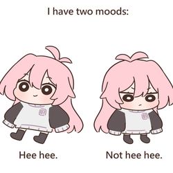 This is a pixiv picture whose title is two moods.