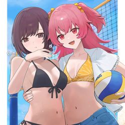 This is a pixiv picture whose title is 🍑「打倒！日野森・朝比奈ペアよ！」.