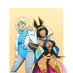 This is a pixiv picture whose title is Total Bimbo Pair Makeover.