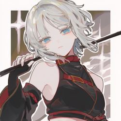 This is a pixiv picture whose title is 今天有人第一次找我授权，很高兴，遂修了原图并出新图.