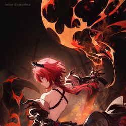 This is a pixiv picture whose title is Laevatain ✦ Arknight Endfield.