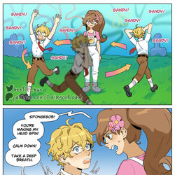 This is a pixiv picture whose title is SquidBob BL Drama Pt 2.