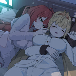 This is a pixiv picture whose title is 柚葉アリス添い寝.