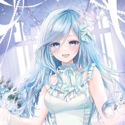 This is a pixiv picture whose title is 雫さんお誕生日おめでとうございます！🤍🩵.