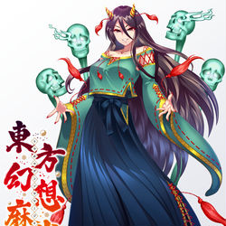 This is a pixiv picture whose title is 【東方幻想麻雀】日白残無.