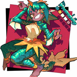This is a pixiv picture whose title is Kaiju Sea Dragon Girl.