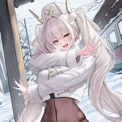 This is a pixiv picture whose title is Blanc~夹击妹抖得斯诺！.