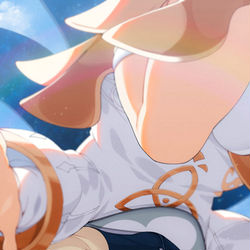 This is a pixiv picture whose title is 「旅人、大丈夫か？オイラがついてるぞ！」.