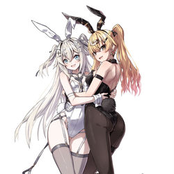 This is a pixiv picture whose title is 白黒バニー.