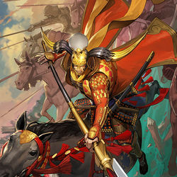 This is a pixiv picture whose title is 英傑大戦【後藤又兵衛】.