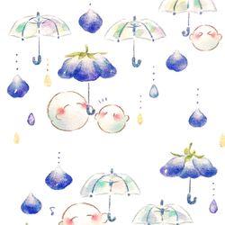 This is a pixiv picture whose title is 雨のち ネモフィラ.