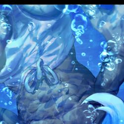 This is a pixiv picture whose title is 【skeb】海の中のアルジュナオルタ.