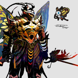 This is a pixiv picture whose title is アゲハントモチーフの騎士.