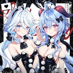 This is a pixiv picture whose title is バニー甘雨とフリーナのC107.