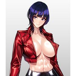 This is a pixiv picture whose title is レザーパンツのお姉さん.