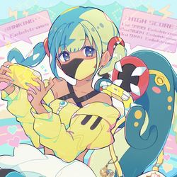 This is a pixiv picture whose title is 【ZA】シビルドンとゲームをするカナリィ🎮⚡️.