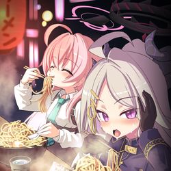 This is a pixiv picture whose title is 真夜中の柴関ラーメン.
