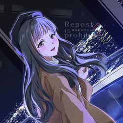 This is a pixiv picture whose title is 「夜景、すごく綺麗だよ」.