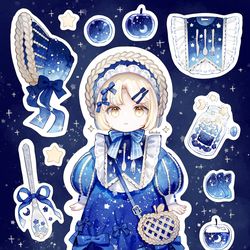 This is a pixiv picture whose title is シール風イラスト.