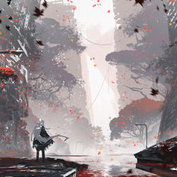 This is a pixiv picture whose title is 秋水路.