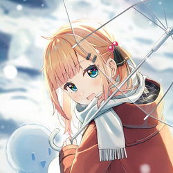 This is a pixiv picture whose title is 雪だるまつくろう！.