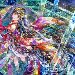 This is a pixiv picture whose title is 創作イラスト 「星雲宮の乙女」直筆サイン入り複製原画のお知らせ.