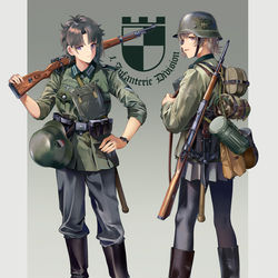 This is a pixiv picture whose title is 德德人&波波人.