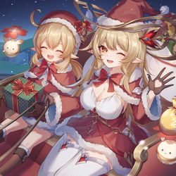 This is a pixiv picture whose title is アリスとクレーのボンボン！クリスマス大作戦✨.