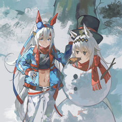 This is a pixiv picture whose title is Tamamo Crossmas, Snoguri Cap.