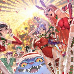 This is a pixiv picture whose title is Christmas K-Pop Demon Hunters.