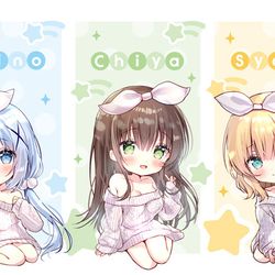 This is a pixiv picture whose title is ごちうさミニキャラ🐇.