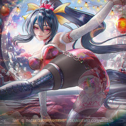 This is a pixiv picture whose title is 姫島 朱乃 / Xmas Akeno Himejima.