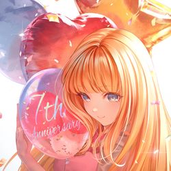 This is a pixiv picture whose title is 【ロマンシング サガ リ・ユニバース】7周年イラスト.