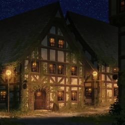 This is a pixiv picture whose title is 不思議な宿の物語.