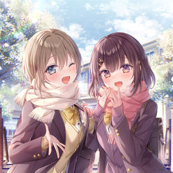 This is a pixiv picture whose title is 「早く教室であったまろ♡」.