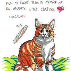 This is a pixiv picture whose title is 友人の ZiA へ、彼の愛らしい小さな Chatoru を偲んで.