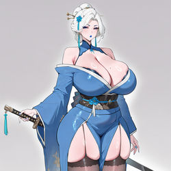 This is a pixiv picture whose title is 古风剑仙母猪.