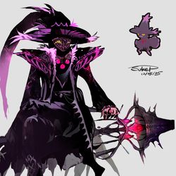 This is a pixiv picture whose title is ムウマージモチーフの魔術師.