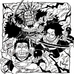 This is a pixiv picture whose title is ロックスとロジャーとガープ.