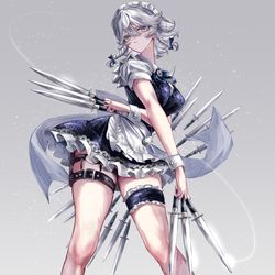 This is a pixiv picture whose title is メイド長.