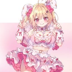 This is a pixiv picture whose title is もふきゅん💗フルーちゅ！宇佐美みいな.