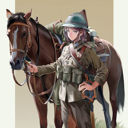 This is a pixiv picture whose title is Cavalry.