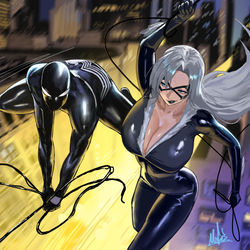 This is a pixiv picture whose title is Cat & Spider.