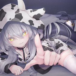 This is a pixiv picture whose title is 牛パジャマルルネちゃん.