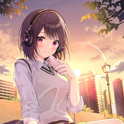 This is a pixiv picture whose title is 夕暮れ.