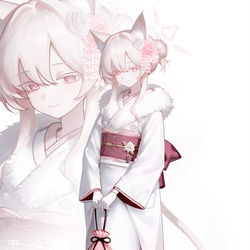 This is a pixiv picture whose title is 🩷🤍.