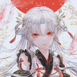 This is a pixiv picture whose title is 2026.